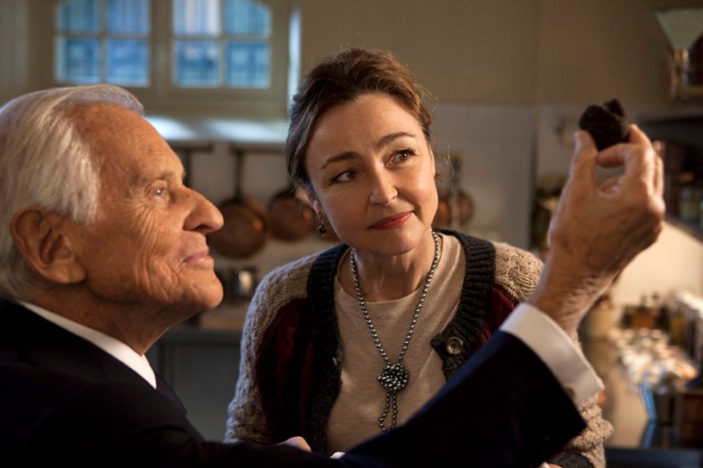 Jean d'Ormesson stars as the President and Catherine Frot stars as Hortense in Haute Cuisine, the latest movie about the bittersweet pleasures of French cooking. Via The Weinstein Company.
